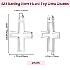 100Pcs Brass Tiny Cross Charms KK-BBC0024-59S-2
