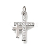 Brass Micro Pave Clear Cubic Zirconia Pendants CU-CBA9883-05D-P-1