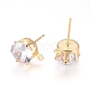 Brass Stud Earring Findings X-KK-L199-A01-G-2