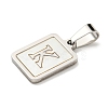 304 Stainless Steel Pave Natural White Shell Pendants STAS-S130-03P-K-2