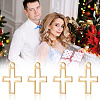 100Pcs Brass Tiny Cross Charms KK-BBC0024-59G-7