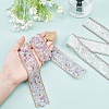 2Rolls 2 Colors Gemstone Chips Iron On Applique Metal Chain Sewing Accessories DIY-PH0002-24-3