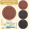 3Pcs 3 Colors Flat Round PU Leather Knitting Crochet Bags Nail Bottom Shaper Pad DIY-CL0002-14-2