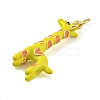 Giraffe Rack Plating Brass Enamel Pendants KK-Q804-15G-2