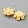 Opaque Resin Flower Cabochons LS-CRES-WH0010-053A-03-2