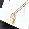 304 Stainless Steel Rolo Chain Pendant Necklaces NJEW-S444-01G-19-5