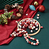 100Pcs 5 Style Christmas Themed Dyed Natural Wooden Beads WOOD-BT0001-07-5