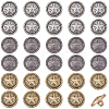3 Colors 1-Hole Alloy Star with Flat Round Shank Buttons BUTT-GF0004-30B-1