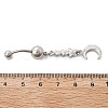 Alloy Crystal Rhinestone Dangle Curved Barbell Belly Rings AJEW-R007-04P-02-5