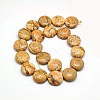 Natural Flat Round Picture Jasper Beads Strands G-L246-17-2
