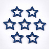 Painted Poplar Wood Pendants WOOD-T021-10E-1