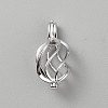 925 Sterling Silver Bead Cage Pendants STER-WH0004-057-1