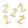 Ion Plating(IP) 304 Stainless Steel Alphabet Charms STAS-H122-Z-G-2