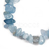 Unisex Chip Natural Aquamarine Beaded Stretch Bracelets BJEW-S143-33-3