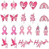 DIY Pink Awareness Ribbon Alloy Enamel Dangle Earring Making Kits DIY-YW0010-56-1