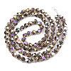 Electroplate Transparent Glass Beads Strands EGLA-T019-06K-3