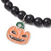 2Pcs Halloween Alloy Enamel Charm Bracelets BJEW-JB12011-4