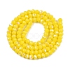 Electroplate Opaque Solid Color Glass Beads Strands EGLA-A044-P4mm-L04-3