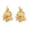 Brass Micro Pave Clear Cubic Zirconia Charms KK-Q085-03A-G-1