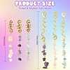 6Pcs 6 Styles Natural Flower Amazonite & Amethyst & Morganite Chips Hair Clips OHAR-YW00002-2