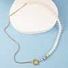 Vintage Natural Pearl Beaded Necklace for Girl Women NJEW-SW00002-03-3