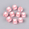 Spray Painted Transparent Acrylic Beads OACR-N140-02E-1