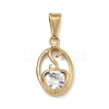 304 Stainless Steel Rhinestone Pendants STAS-A140-05A-G-1