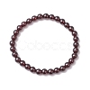 Round Natural Grade AAAA Garnet Beads Stretch Bracelets for Men Women BJEW-JB11825-03-2