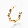 Brass Half Hoop Earrings X-KK-R117-022-NF-3