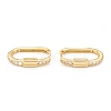 Clear Cubic Zirconia Oval Hoop Earrings EJEW-L231-68G-1
