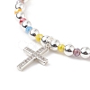 4Pcs 4 Color Glass & Synthetic Hematite Round Beaded Stretch Bracelets Set BJEW-JB08944-5
