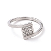 Crystal Rhinestone Square Finger Ring RJEW-D120-14P-2