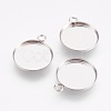 Tarnish Resistant 304 Stainless Steel Pendant Cabochon Settings X-STAS-F167-11P-1
