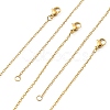 10Pcs Ion Plating(IP) 304 Stainless Steel Cable Chain Necklaces Set for Men Women MAK-YW0002-01G-3