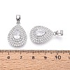 Brass Pave Clear Cubic Zirconia Pendants KK-T081-05P-3