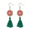 Glass Seed Braided Hexagon Dangle Earrings EJEW-MZ00052-03-1