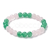 5Pcs 5 Colors Dyed Natural Malaysia Jade Round Beaded Stretch Bracelets Set BJEW-JB10140-3