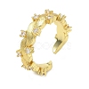 Brass Micro Pave Cubic Zirconia Cuff Open Rings RJEW-C163-10G-4