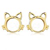 Women Cat Brass Leverback Earrings JE965B-1