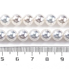UV Plating Pearlized Glass Pearl Beads Strands GLAA-F128-01B-T1-2