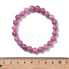 Natural Dyed & Heated Chalcedony Beaded Stretch Bracelets for Women Men BJEW-F483-06-5