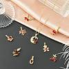 9Pcs Brass Micro Pave Cubic Zirconia Pendants KK-CJ0003-99-6