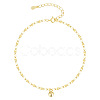 Alloy Round Charm Dapped Chains Anklets WGFEED8-02-2