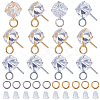 12Pcs 2 Color Brass Pave Clear Cubic Zirconia Cone Stud Earring Findings DIY-CN0002-78-1