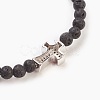 Natural Lava Rock Beads Stretch Bracelets BJEW-JB03823-02-3