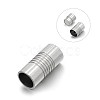 Tarnish Resistant Smooth 304 Stainless Steel Column Magnetic Clasps with Glue-in Ends X-STAS-E089-33F-1