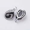 Natural Dyed & Heated Black Agate Pendants G-E442-04E-2