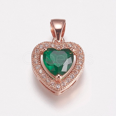 Brass Micro Pave Cubic Zirconia Charms ZIRC-E143-58C-RG-1
