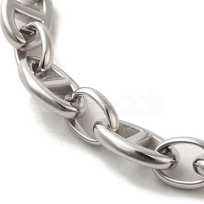 Non-Tarnish 304 Stainless Steel Oval Link Chain Bracelets BJEW-D030-11A-P-1