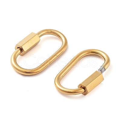 PVD Vacuum Plating 304 Stainless Steel Screw Carabiner Lock Charms X-STAS-H107-04C-G-1
